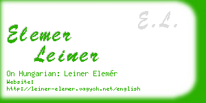 elemer leiner business card